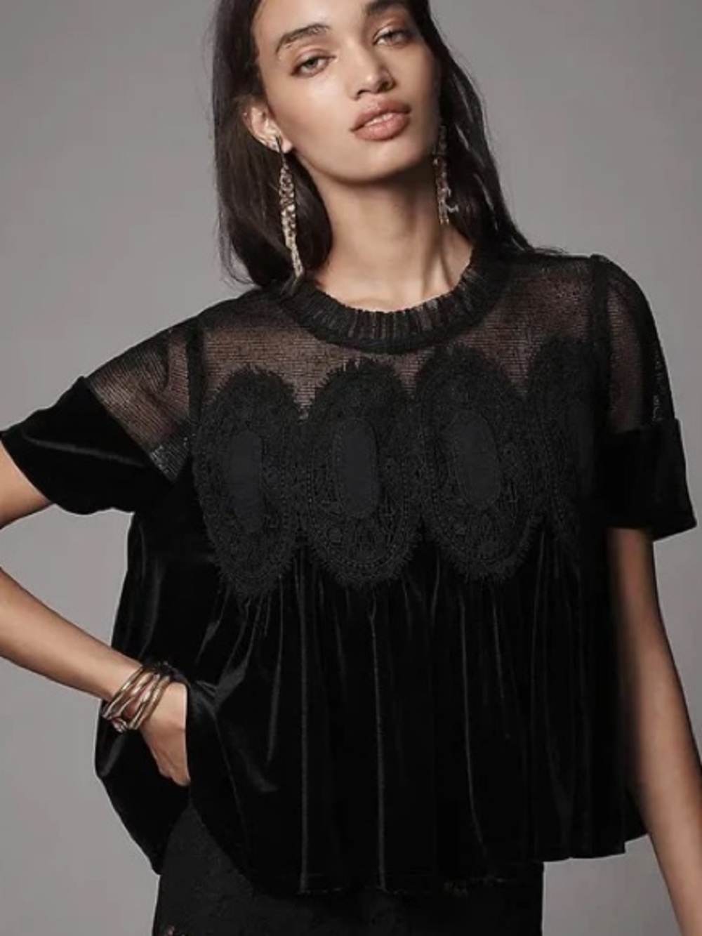 En Elly Lace Poplin Blouse